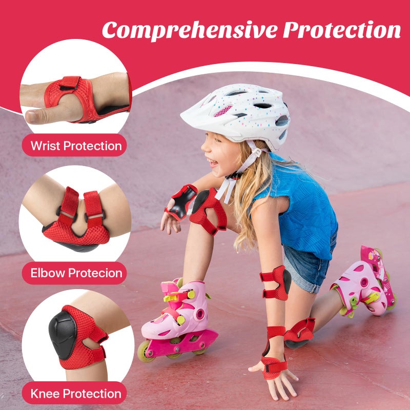 CKE Knee Pads for Kids Kneepads and Elbow Pads Toddler Protective Gear Set Kids Elbow Pads and Knee Pads for Girls Boys with Wrist Guards 3 in 1 for Skating Cycling Bike Rollerblading Scooter - Image 5
